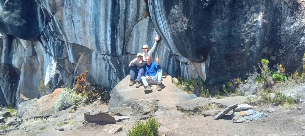 Zebra rock hiking in Kilimanjaro